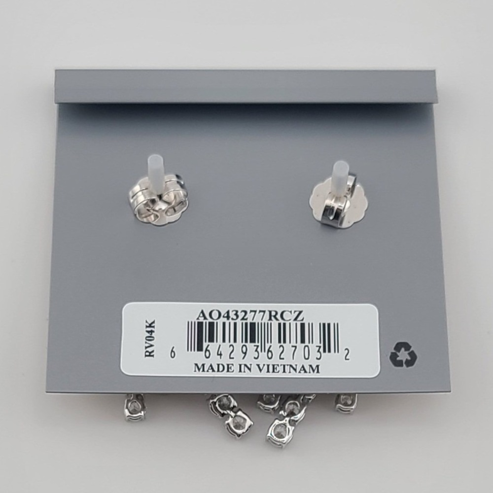 Nadri Triple Row Cubic Zirconia Crawler Earrings Silver Tone NEW - Picture 4 of 4